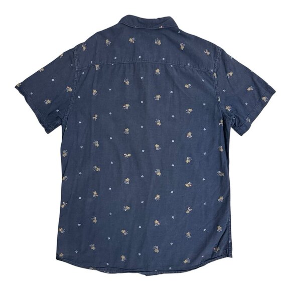 O’Neill Men’s XL Blue Palm Tree Print Button Up Shirt Modern Fit Surf Beach - Picture 5 of 8